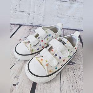 Converse Chuck Taylor High Tops Rainbow Stars white Toddler size 7